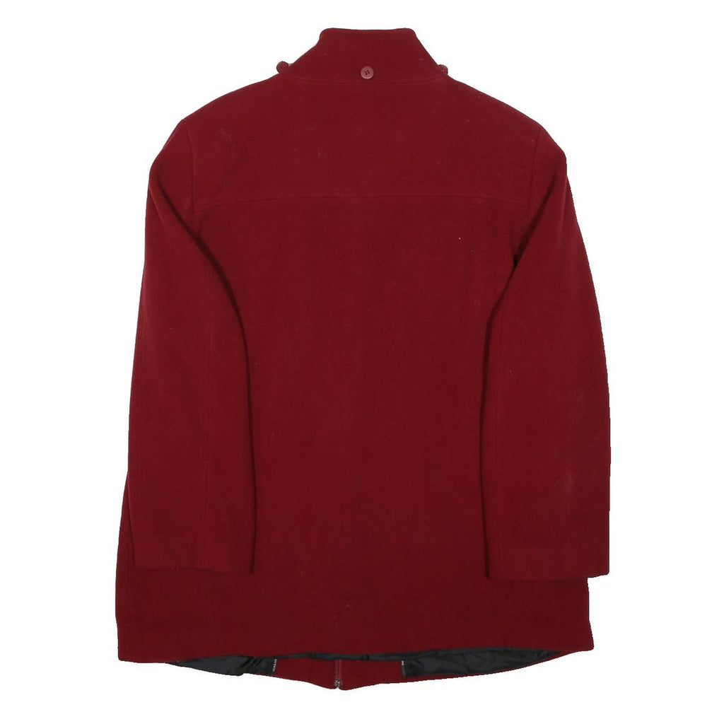 CALVIN KLEIN Womens Red Wool Blend Jacket L Zip Stand-Up Collar Classic Fit