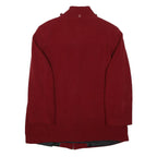 CALVIN KLEIN Womens Red Wool Blend Jacket L Zip Stand-Up Collar Classic Fit