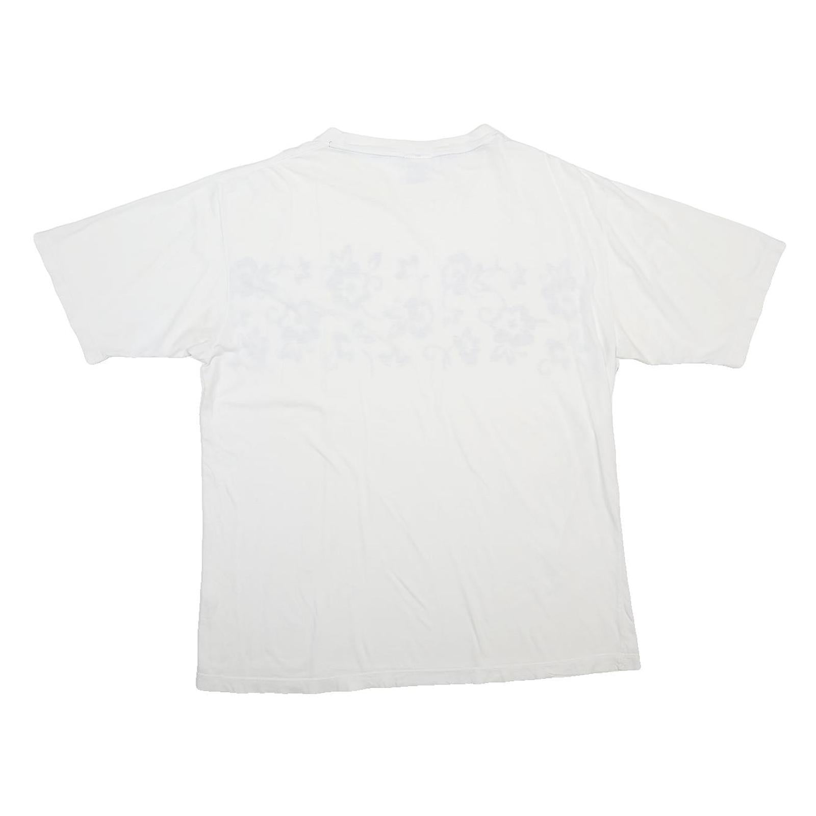 TOMMY HILFIGER Womens White Floral Graphic T-Shirt XL Short Sleeve Crew Neck