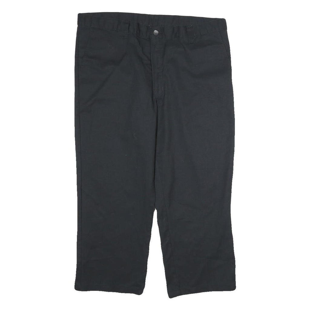 DICKIES Mens Cotton Black Regular Straight Trousers W38 L34 Workwear Zip Fasten