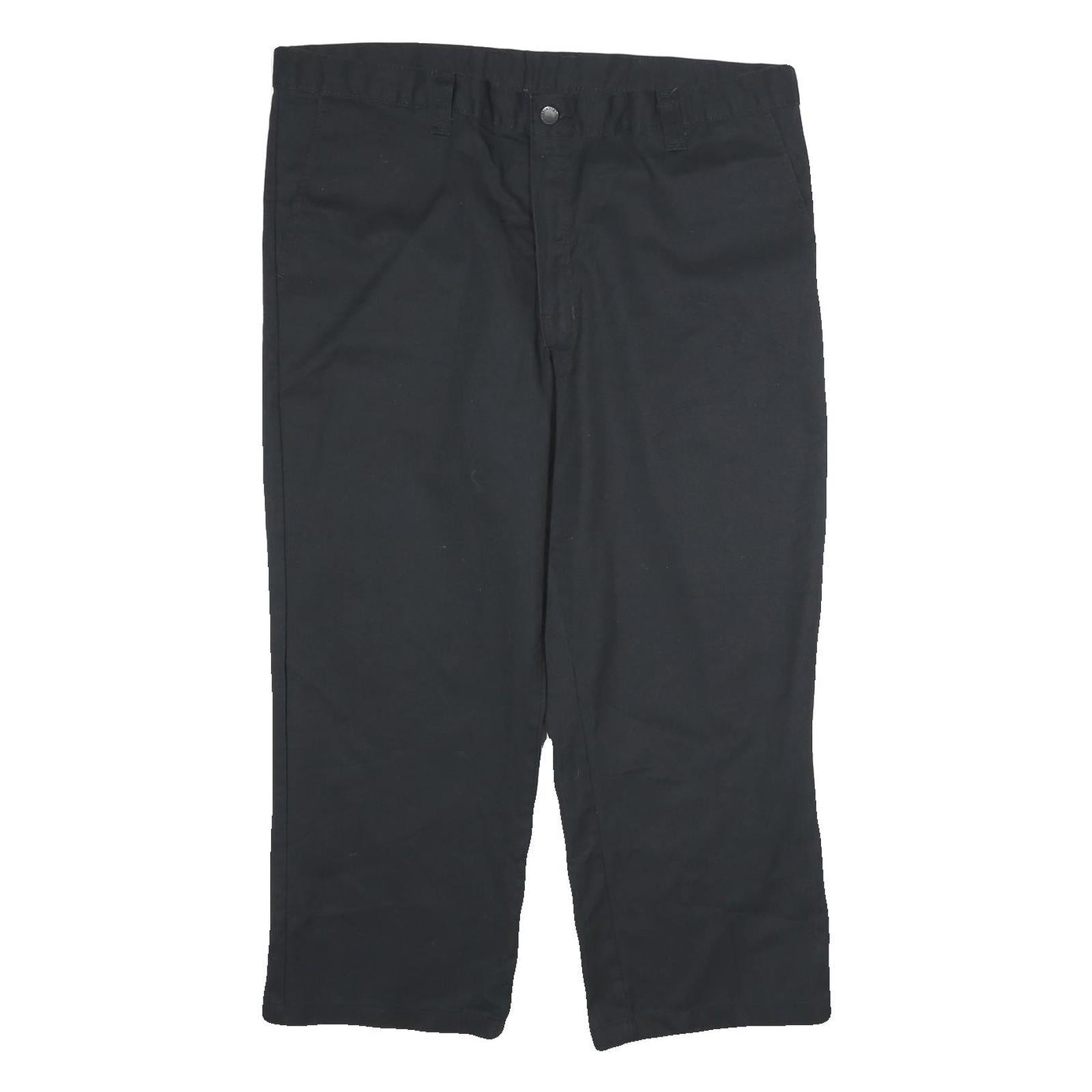 DICKIES Mens Cotton Black Regular Straight Trousers W38 L34 Workwear Zip Fasten