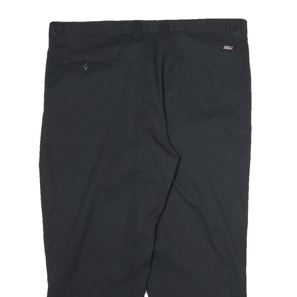 DICKIES Mens Cotton Black Regular Straight Trousers W38 L34 Workwear Zip Fasten