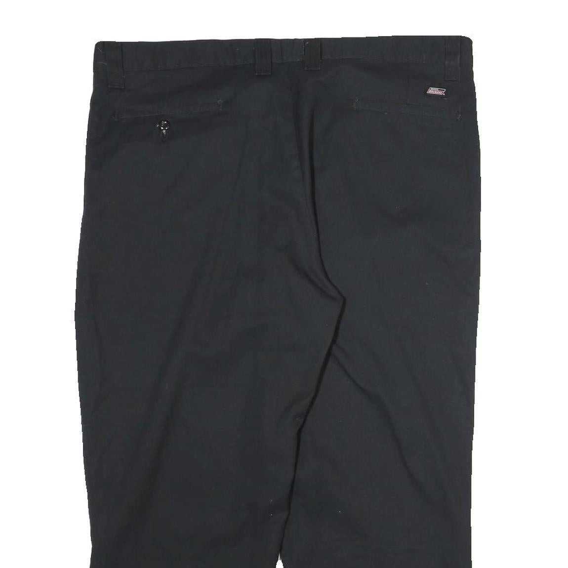 DICKIES Mens Cotton Black Regular Straight Trousers W38 L34 Workwear Zip Fasten