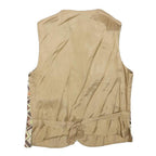 VISTA Womens Brown & Beige Geometric Pattern Jacket XXS Polyester Blend Button