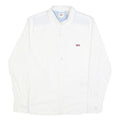 LEVI'S Mens White Plain Shirt S Classic Casual Button-Down Collar Cotton