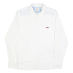 LEVI'S Mens White Plain Shirt S Classic Casual Button-Down Collar Cotton