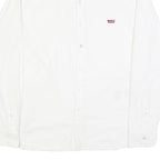 LEVI'S Mens White Plain Shirt S Classic Casual Button-Down Collar Cotton