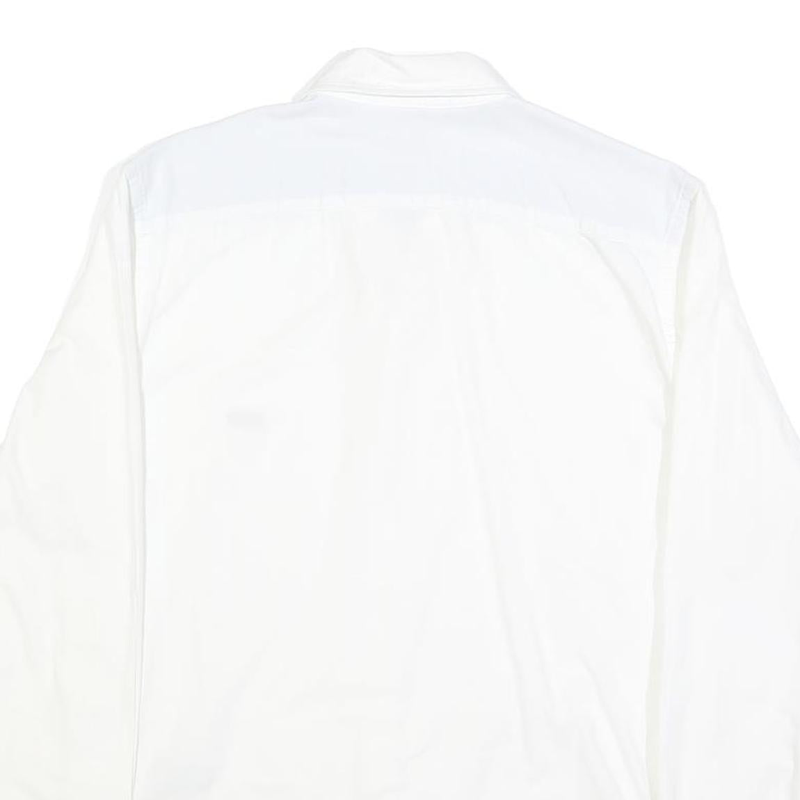 LEVI'S Mens White Plain Shirt S Classic Casual Button-Down Collar Cotton