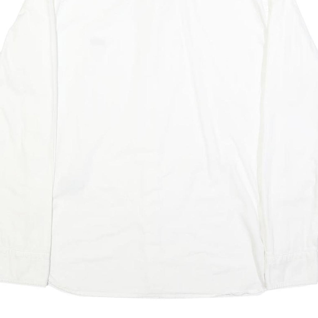 LEVI'S Mens White Plain Shirt S Classic Casual Button-Down Collar Cotton