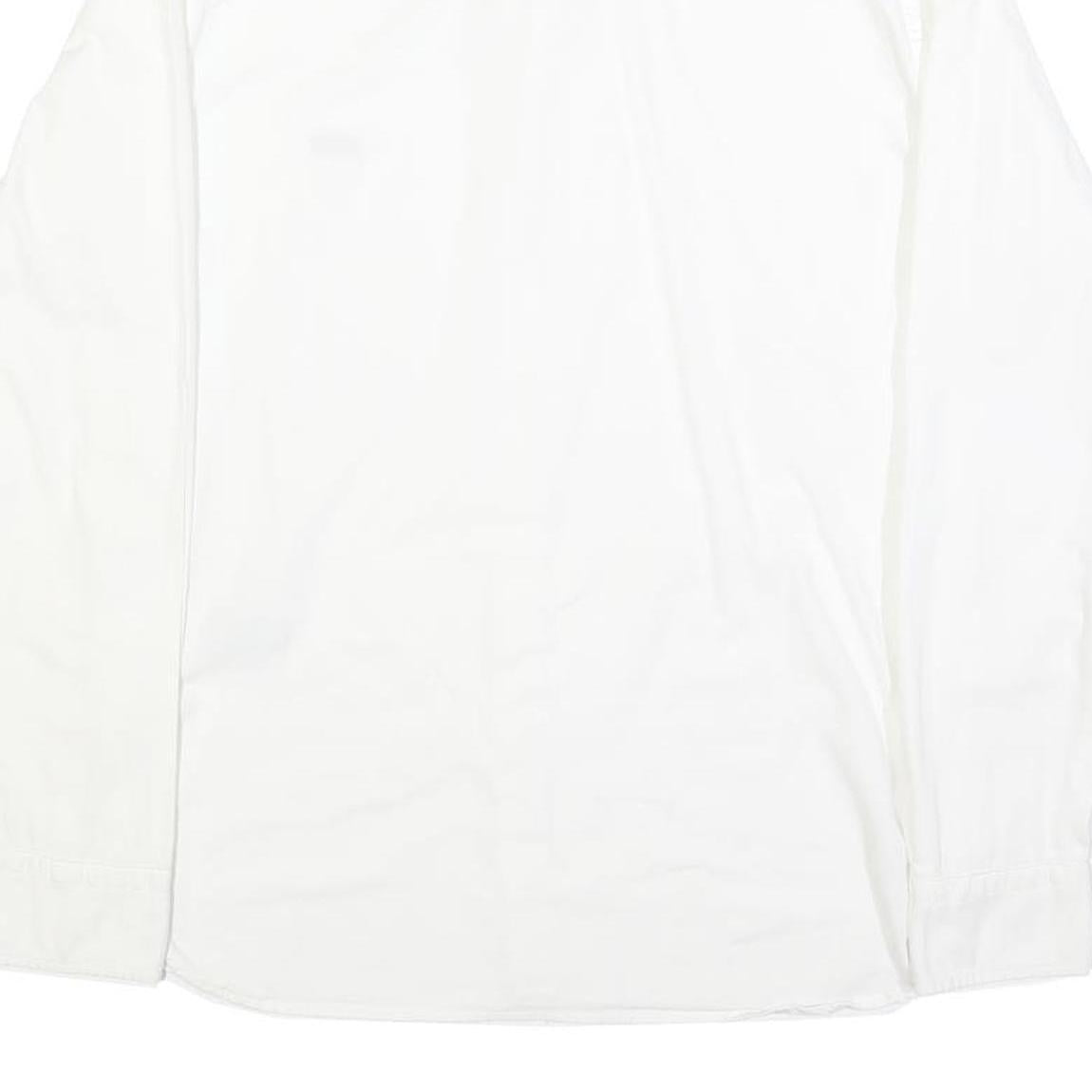 LEVI'S Mens White Plain Shirt S Classic Casual Button-Down Collar Cotton