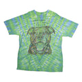 THE MOUNTAIN Mens Green & Blue Tie Dye Graphic T-Shirt XL Short Sleeve Crew Neck