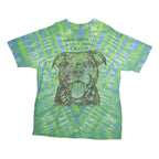 THE MOUNTAIN Mens Green & Blue Tie Dye Graphic T-Shirt XL Short Sleeve Crew Neck