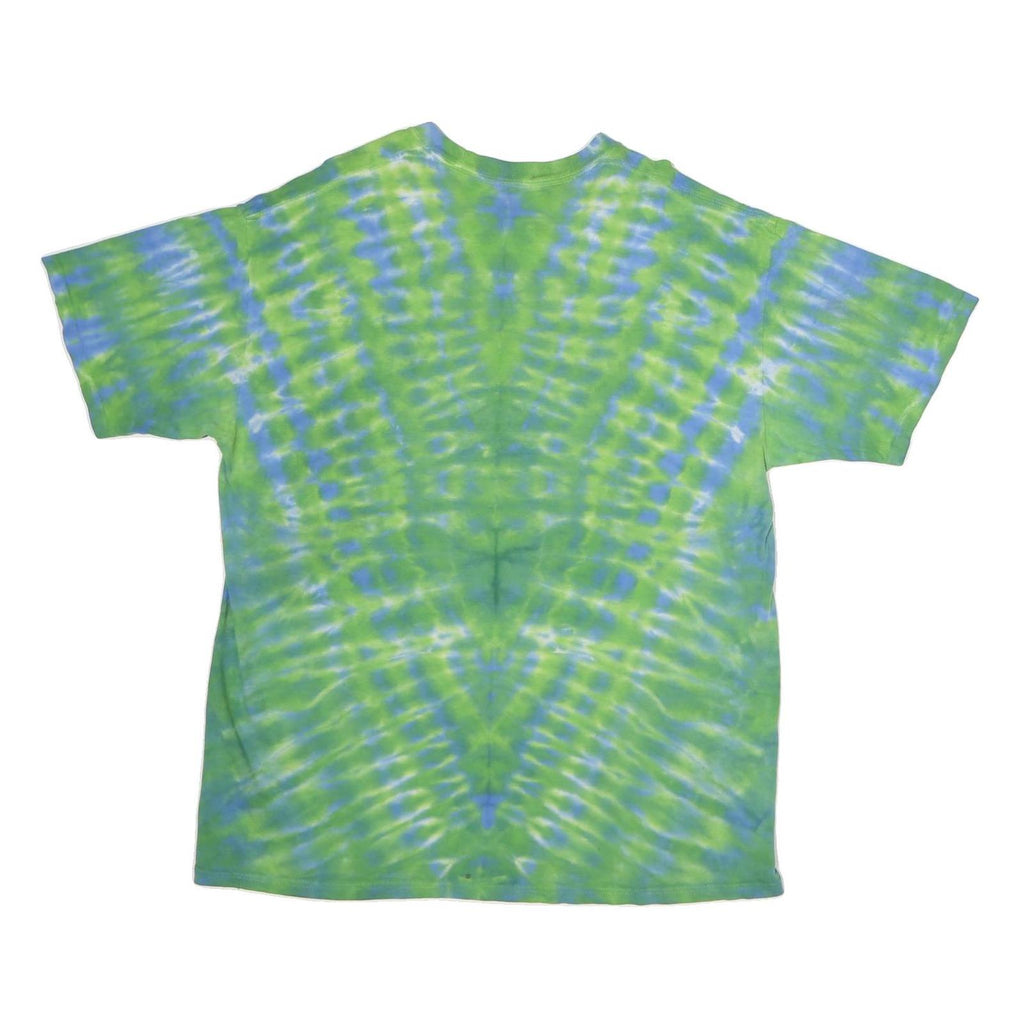 THE MOUNTAIN Mens Green & Blue Tie Dye Graphic T-Shirt XL Short Sleeve Crew Neck