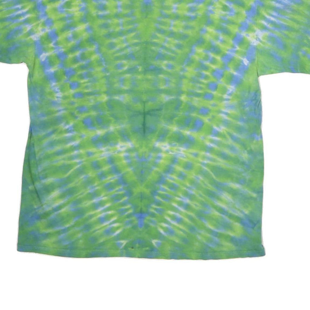 THE MOUNTAIN Mens Green & Blue Tie Dye Graphic T-Shirt XL Short Sleeve Crew Neck