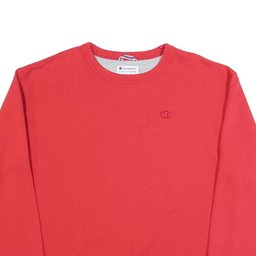 CHAMPION Mens Red Sweatshirt L Crew Neck Cotton Blend Pullover Classic