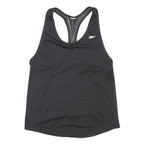 REEBOK Womens Black & White Graphic Tank Top S Sleeveless Racerback Performance