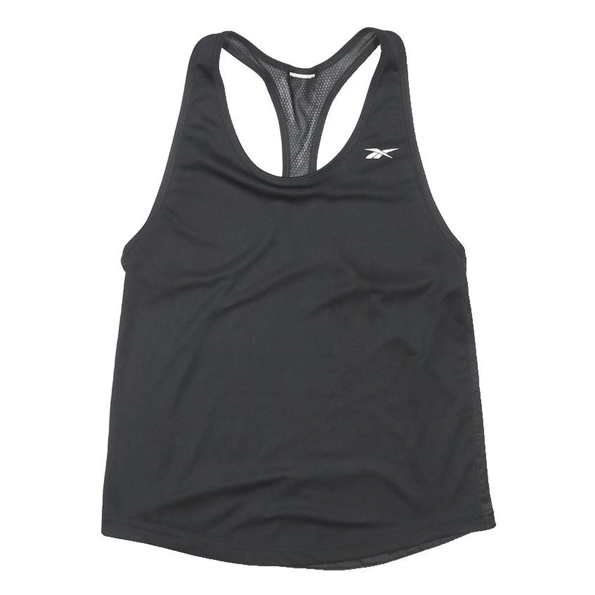 REEBOK Womens Black & White Graphic Tank Top S Sleeveless Racerback Performance
