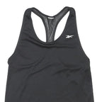 REEBOK Womens Black & White Graphic Tank Top S Sleeveless Racerback Performance
