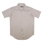 JC PENNEY Mens Beige Polyester Shirt XL Casual Classic Pocket Button Down