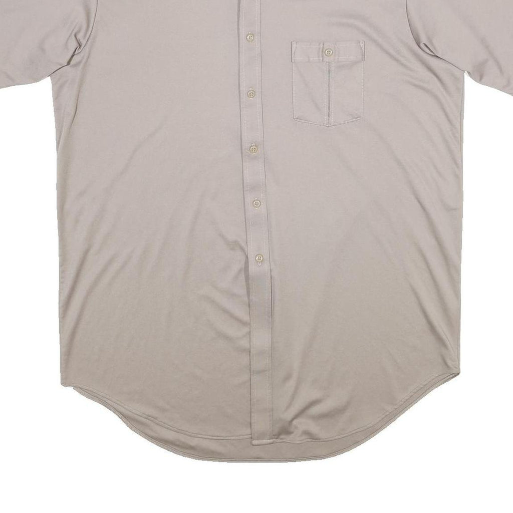 JC PENNEY Mens Beige Polyester Shirt XL Casual Classic Pocket Button Down