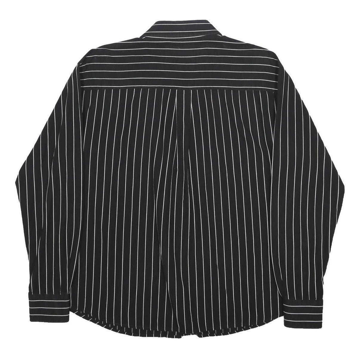AVIREX Mens Black & White Striped Shirt XL Classic Cotton Long Sleeve