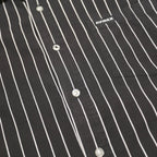 AVIREX Mens Black & White Striped Shirt XL Classic Cotton Long Sleeve