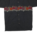 NO BOUNDARIES Mens Black Shirt L Cotton Blend Floral Print Summer Casual