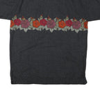 NO BOUNDARIES Mens Black Shirt L Cotton Blend Floral Print Summer Casual