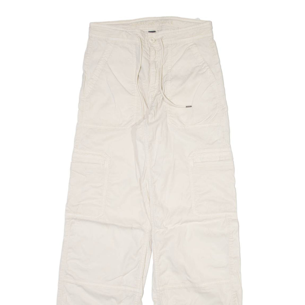 AMERICAN EAGLE Womens Trousers Cream Regular Wide-Leg W27 L31