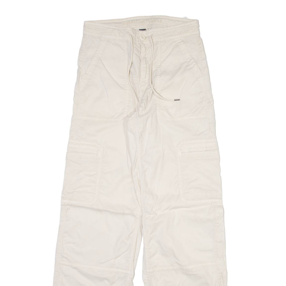 AMERICAN EAGLE Womens Trousers Cream Regular Wide-Leg W27 L31