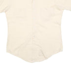 VAN HEUSEN Mens Cream Cotton Blend Short Sleeve Shirt M Classic Button Down