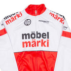 Cycling Mens Jersey White Long Sleeve Full Zip XS