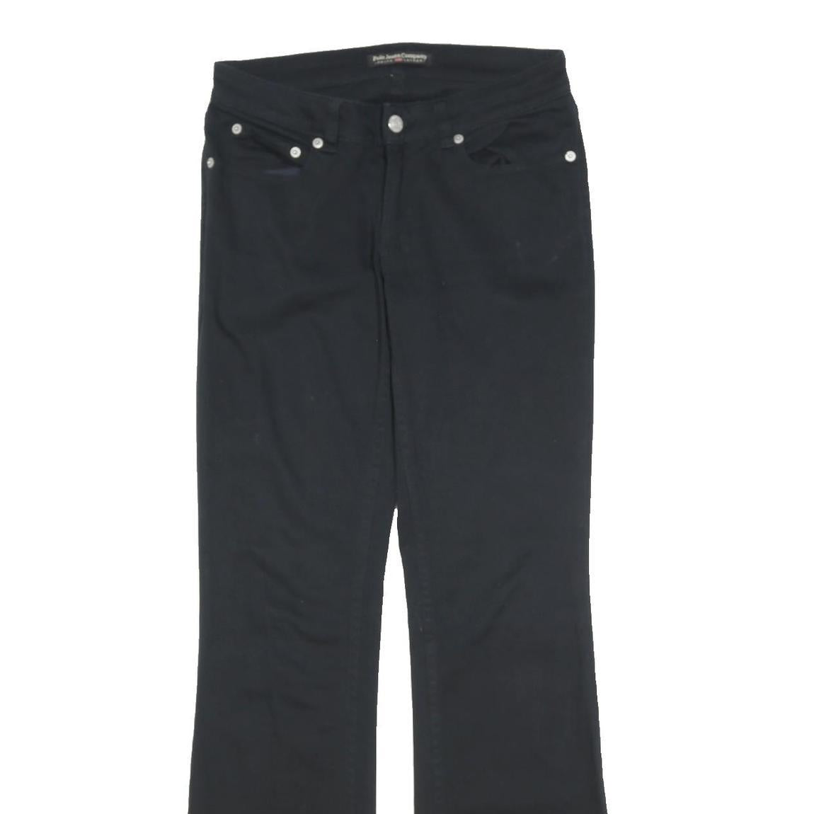 RALPH LAUREN POLO JEANS COMPANY Womens Black Cotton Blend Regular Flared