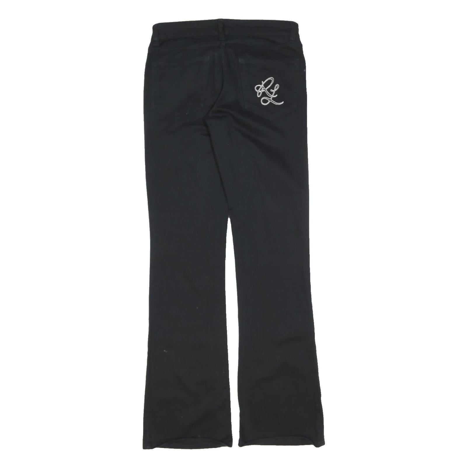RALPH LAUREN POLO JEANS COMPANY Womens Black Cotton Blend Regular Flared