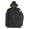 ALPHA INDUSTRIES Mens Parka Coat Black Canvas Nylon Hooded M