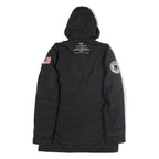ALPHA INDUSTRIES Mens Parka Coat Black Canvas Nylon Hooded M