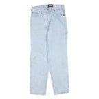 DICKIES Womens Regular Light Blue Denim Jeans W28 L28 Workwear Style Zip Closure