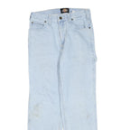 DICKIES Womens Regular Light Blue Denim Jeans W28 L28 Workwear Style Zip Closure