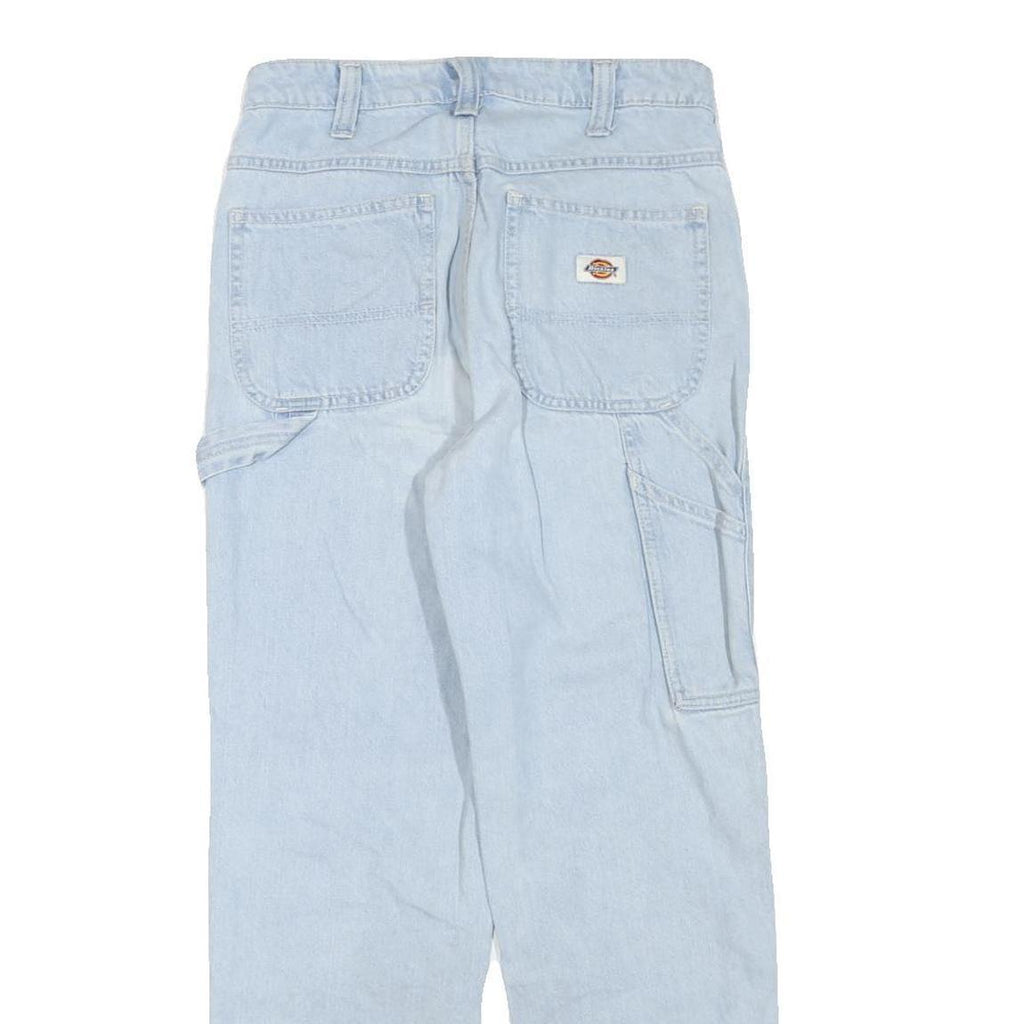 DICKIES Womens Regular Light Blue Denim Jeans W28 L28 Workwear Style Zip Closure