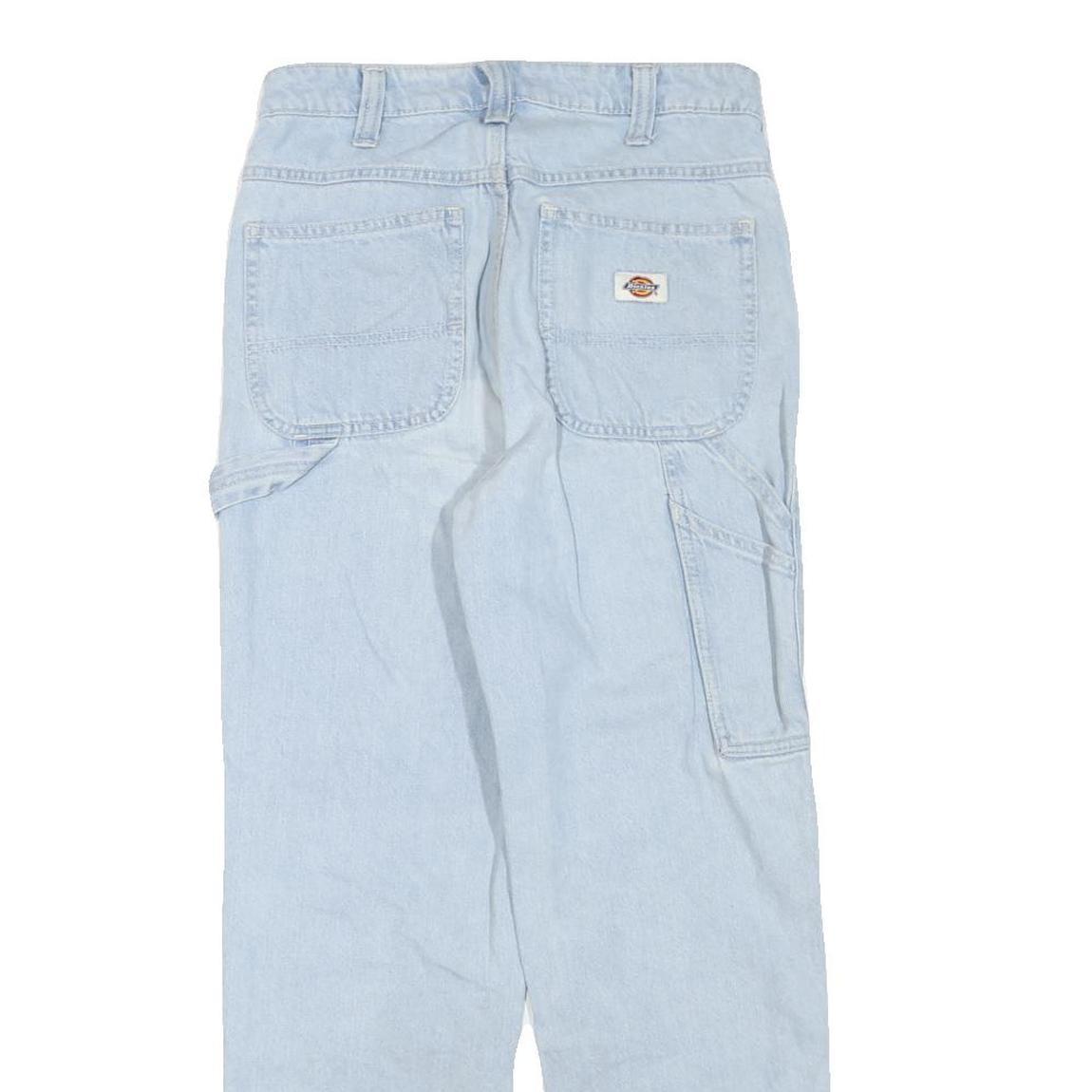 DICKIES Womens Regular Light Blue Denim Jeans W28 L28 Workwear Style Zip Closure