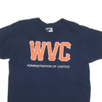 ADIDAS Mens Navy Blue Graphic T-Shirt XL Short Sleeve Crew Neck Cotton Blend