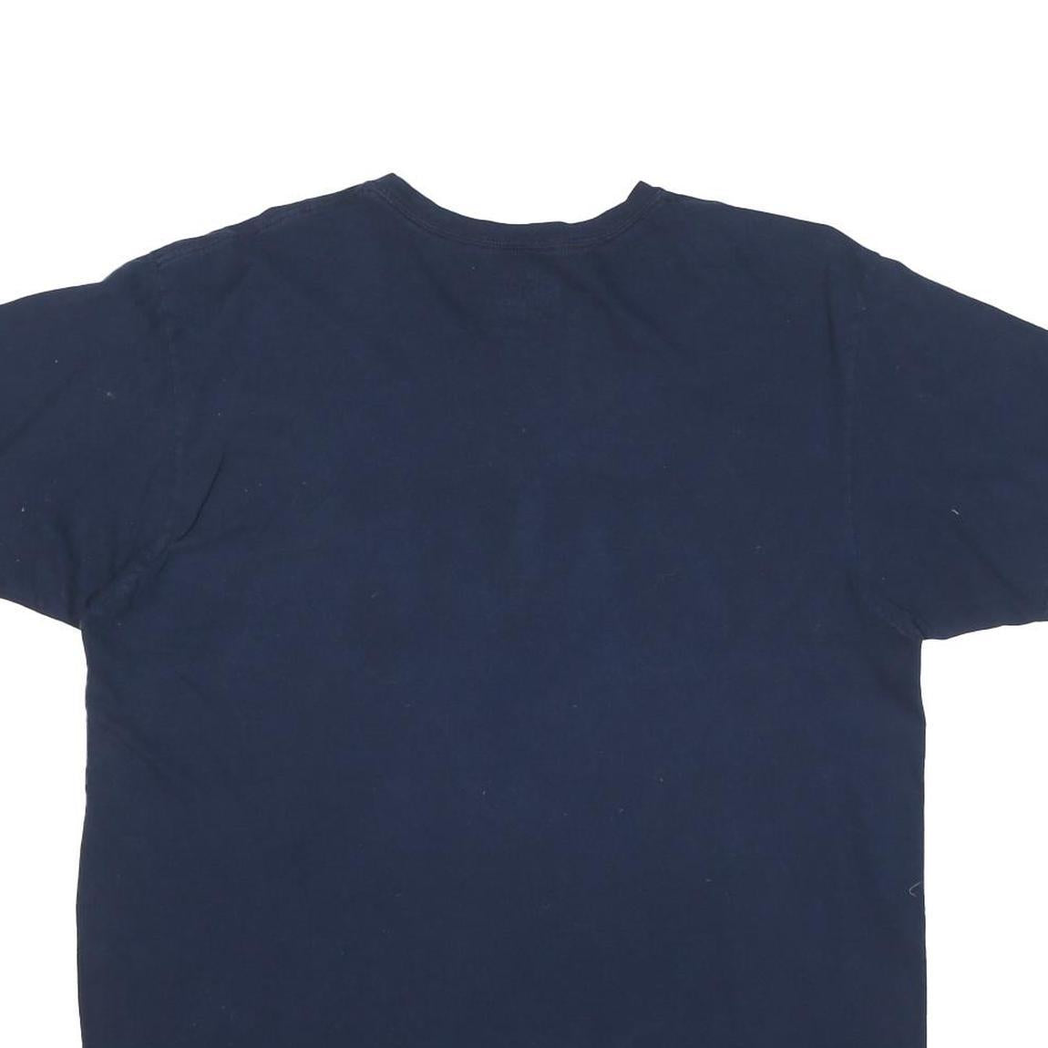 ADIDAS Mens Navy Blue Graphic T-Shirt XL Short Sleeve Crew Neck Cotton Blend