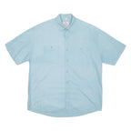 FINEST TAILOR Mens Plain Shirt Blue L