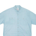 FINEST TAILOR Mens Plain Shirt Blue L