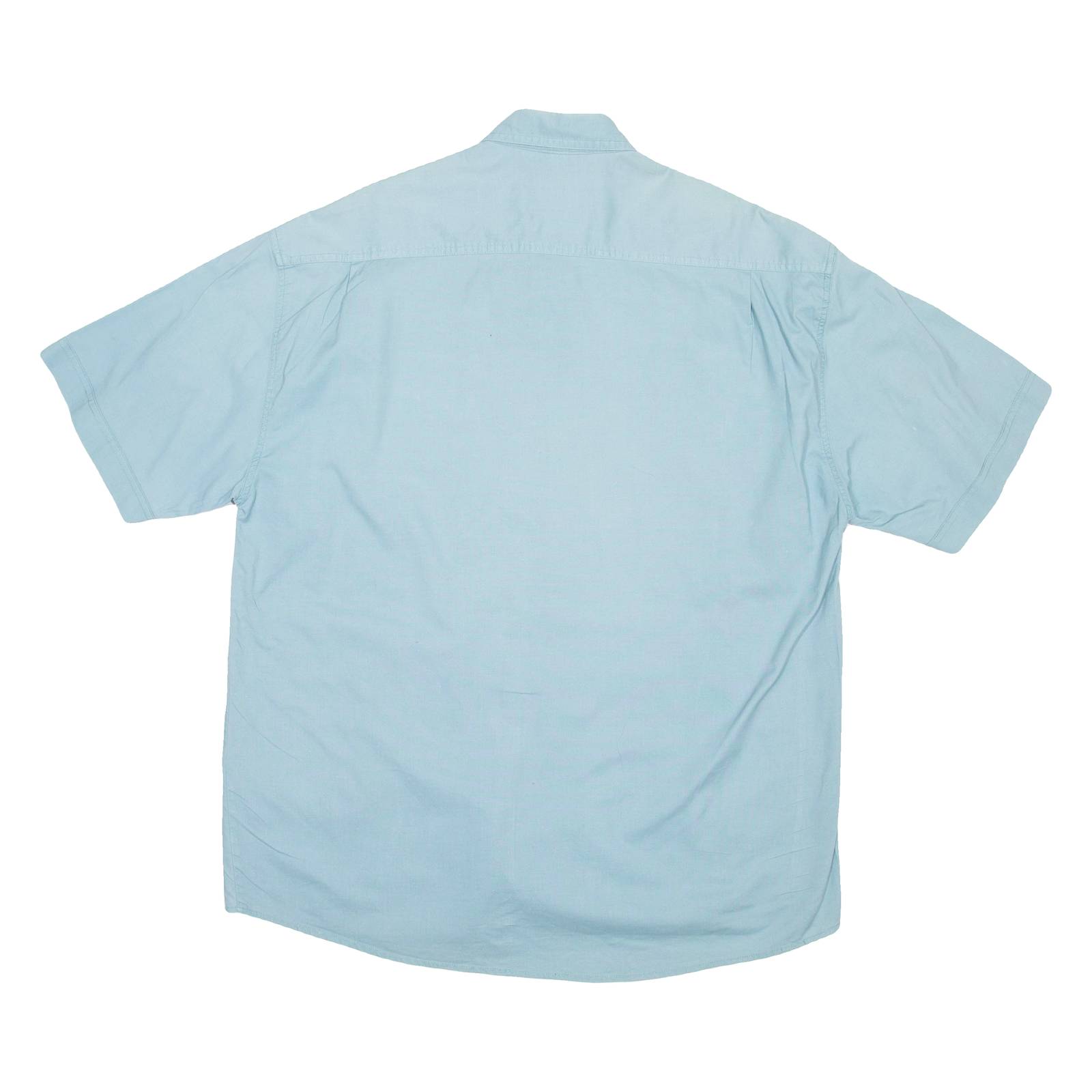 FINEST TAILOR Mens Plain Shirt Blue L
