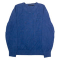 NAUTICA Mens Jumper Blue V-Neck Tight Knit M