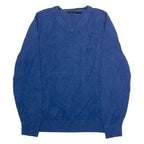 NAUTICA Mens Jumper Blue V-Neck Tight Knit M