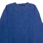 NAUTICA Mens Jumper Blue V-Neck Tight Knit M