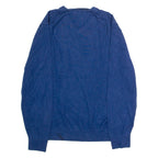 NAUTICA Mens Jumper Blue V-Neck Tight Knit M