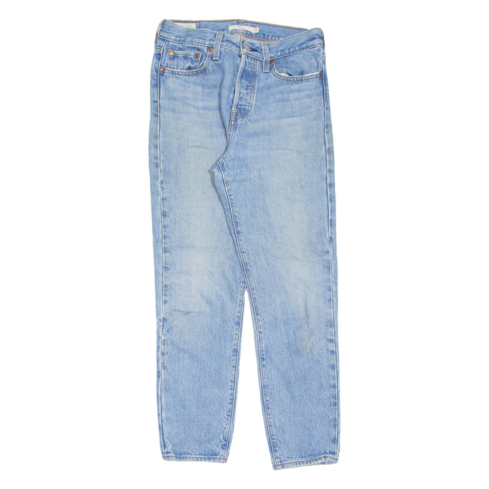 LEVI'S BIG E Womens Jeans Blue Regular Straight Stone Wash W26 L27